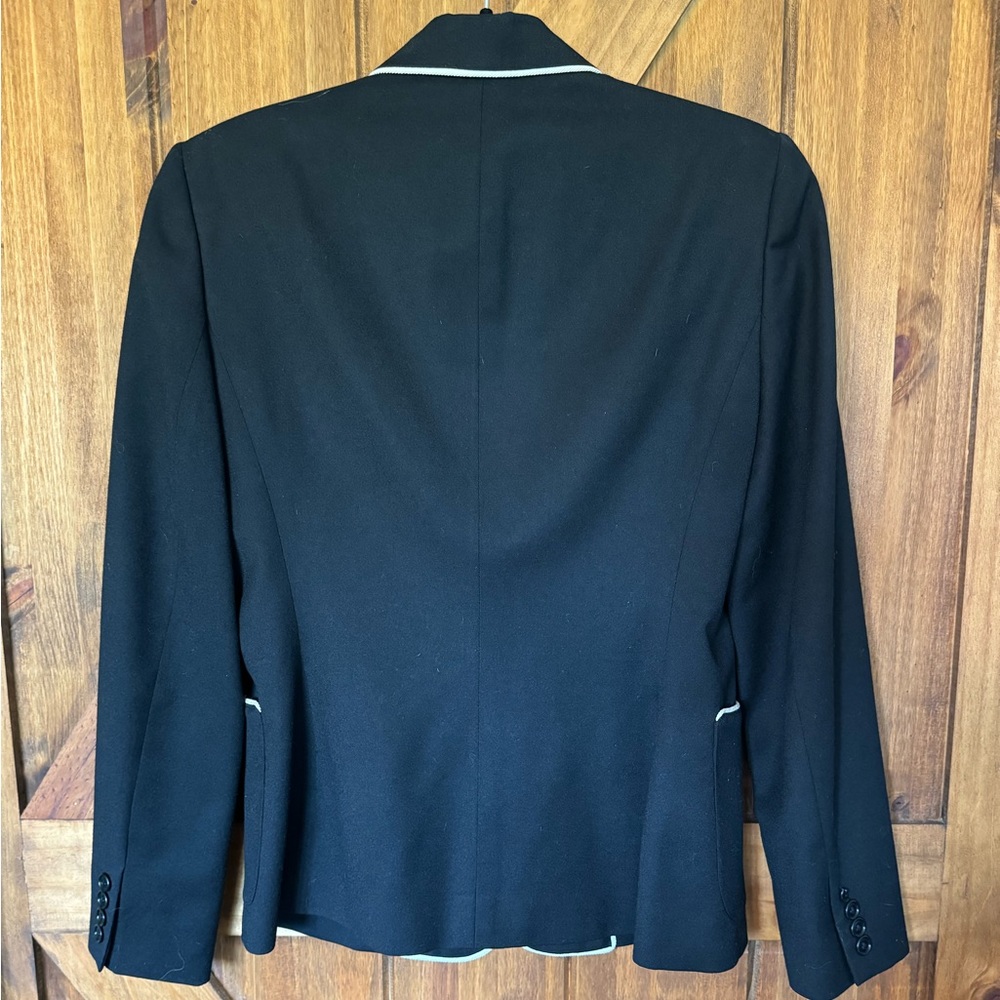 Vintage RALPH Ralph Lauren Blazer Jacket Womens 6 Black 100% Worsted Wool Crest - Picture 4 of 5